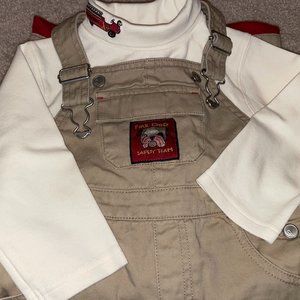 Gymboree fire dog safety team overalls and matching turtleneck fire fighter